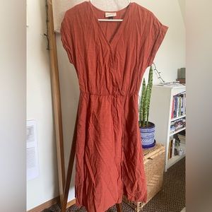 Universal threads burnt orange midi dress